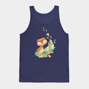 Fox with Leaf Tail Tank Top